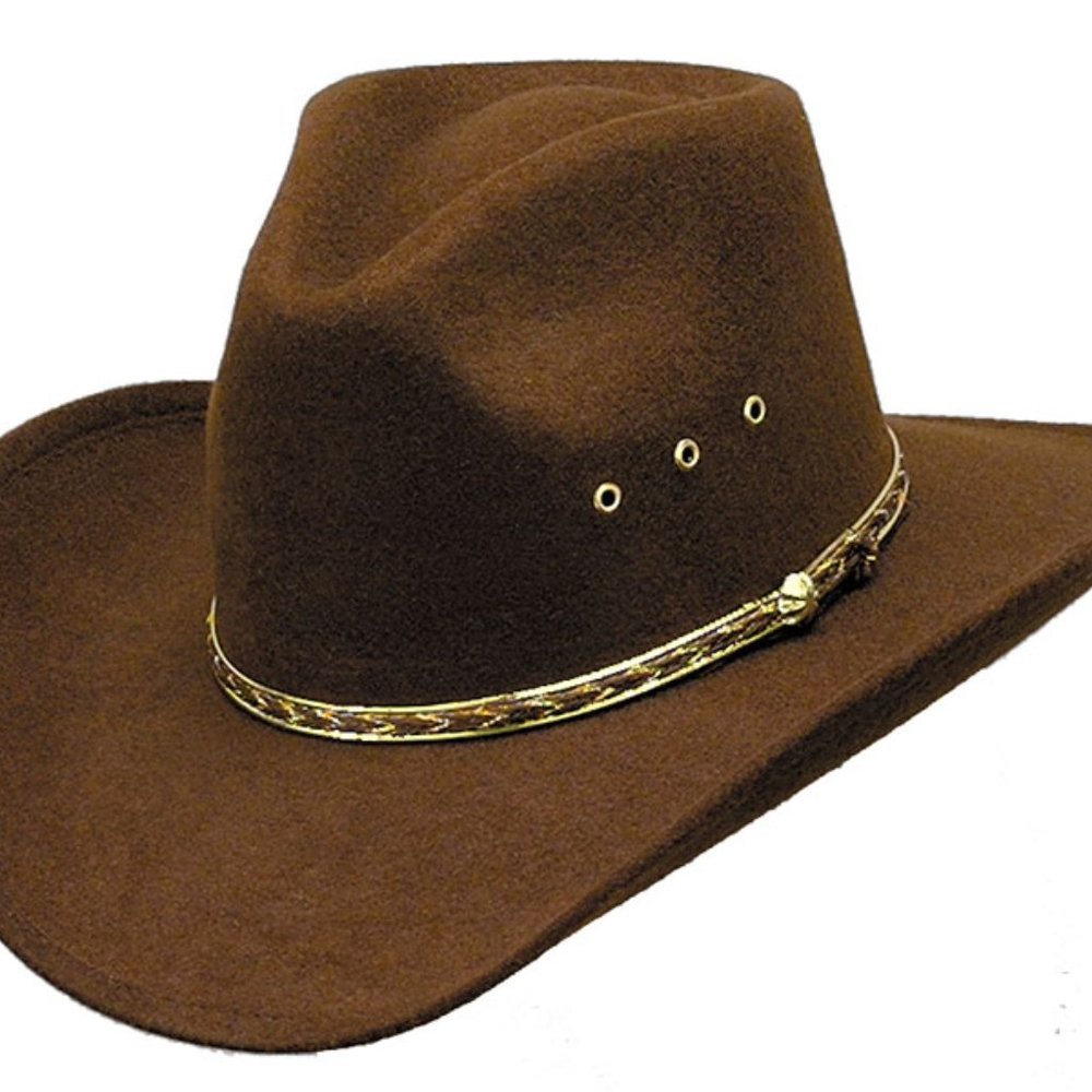 Western Cowboy Hat - Brown Pinch Front